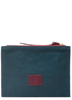 inoui editions clutch mujer embroidered pouch pochette brodee toutou - pm22pto26 emerald emeraude