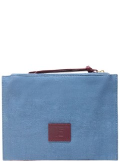 inoui editions clutch womanembroidered pouch pochette brodee cavale - pm22pva08 orange orange