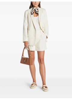 anine bing pantalon corto mujer trent short - a0511226cae6 cream