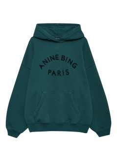 anine bing sweater womanharvey sweatshirt paris - a0811526dkg31 dark green