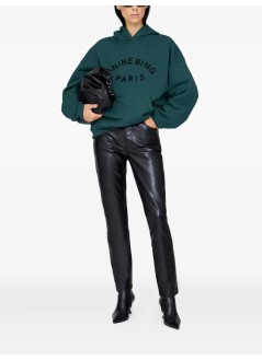 anine bing sweater womanharvey sweatshirt paris - a0811526dkg31 dark green