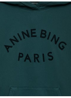 anine bing sweater womanharvey sweatshirt paris - a0811526dkg31 dark green