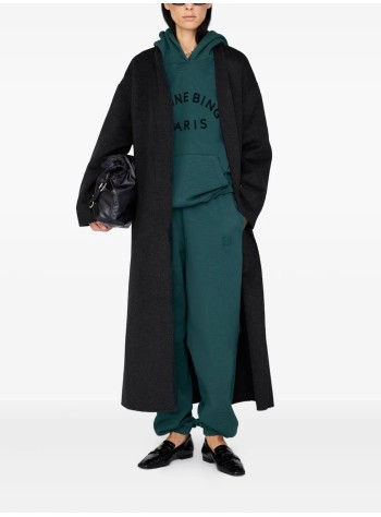 anine bing pantalon mujer karter jogger framed monogram - a0311675dkg27 emerald 2
