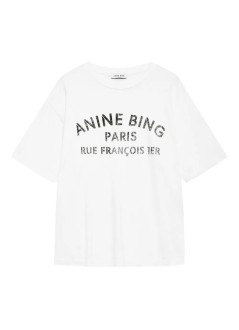 anine bing top womancohen tee paris stencil - a0811518ivy1 ivory