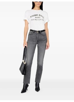 anine bing top womancohen tee paris stencil - a0811518ivy1 ivory