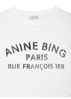 anine bing top womancohen tee paris stencil - a0811518ivy1 ivory