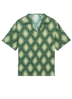 drôle de monsieur shirt manla chemise médaillon - ish230vi022gn green