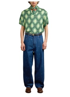drôle de monsieur shirt manla chemise médaillon - ish230vi022gn green