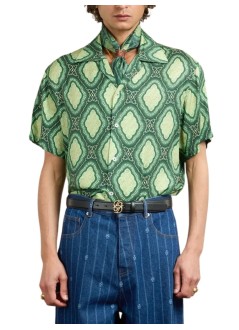 drôle de monsieur shirt manla chemise médaillon - ish230vi022gn green
