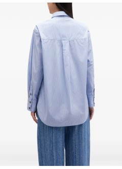 ganni camiseria mujer stripe cotton oversized shirt - w0826 01m