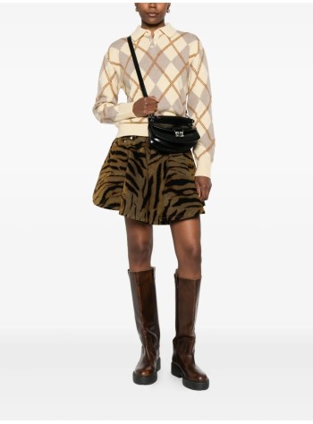 ganni falda mujer printed flock denim mini skirt - j1893 894 2