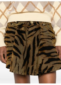 ganni falda mujer printed flock denim mini skirt - j1893 894