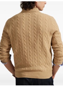 polo ralph lauren punto hombre lscableplkpp-long sleevepullover - 710974165004 camel melange