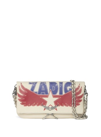 zadig & voltaire crossbody mujer rock grained leather america - lwba03992 100