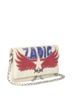 zadig & voltaire crossbody mujer rock grained leather america - lwba03992 100