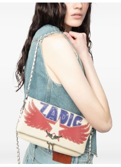 zadig & voltaire crossbody mujer rock grained leather america - lwba03992 100