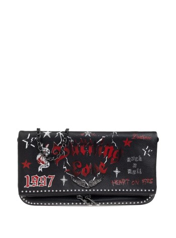 zadig & voltaire crossbody mujer rock grained leather punk - lwba04029 011