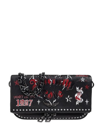 zadig & voltaire crossbody mujer rock nano grained leather punk - lwba04040 011