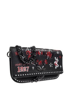 zadig & voltaire crossbody mujer rock nano grained leather punk - lwba04040 011