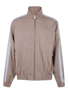 drôle de monsieur outerwear hombre la trackjacket chevron - ijt214wv009bn brown