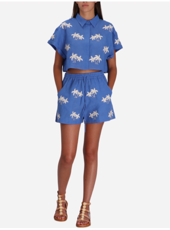 benaras by citrus short pant womanthreads palm mini shorts - be 24830 serena blue 2