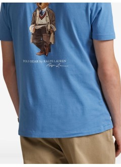 polo ralph lauren t-shirt mansscncmslm12-short sleeve-t-shirt - 710p00084001 fa25 hatteras blue hrtg bear