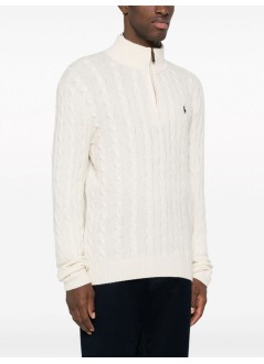 polo ralph lauren knitwear manlscablehzpp long sleeve pullover - 710876766001 andover cream