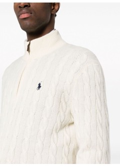 polo ralph lauren knitwear manlscablehzpp long sleeve pullover - 710876766001 andover cream