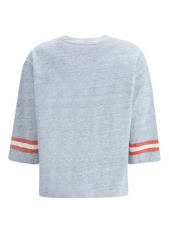ganni top womanoverdyed cotton melange 3 4 sleeve - t4332 646