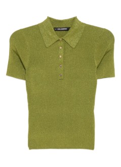 karl lagerfeld knitwear womanlurex knit polo - a4w18053 2el