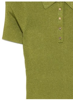 karl lagerfeld knitwear womanlurex knit polo - a4w18053 2el