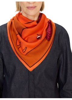 inoui editions neckwear womansquare carre 100 cavale - ca221ca08 orange orange