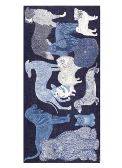 inoui editions neckwear womanscarf etole 100 toutou - et221to24 navy bleu marine