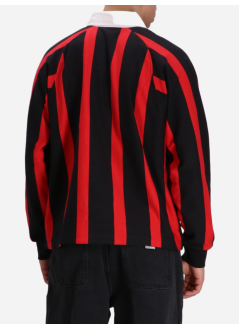obey polo manlandon stripe polo ls - 131040060 bkm