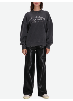 anine bing pantalon mujer manon pant - a0611292blk26 black