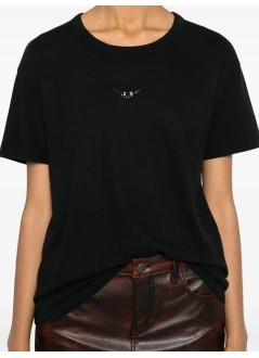 zadig & voltaire top womanmarta pcl wings strass - jwts01669 001
