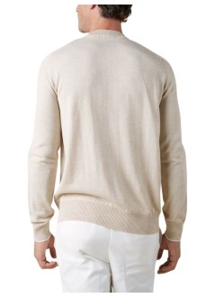 aurélien knitwear mantwo tone city crew - 0802001014 light beige
