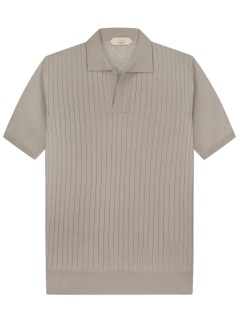 aurélien polo hombre buttonless polo shortsleeve rib - 0802001005 greige