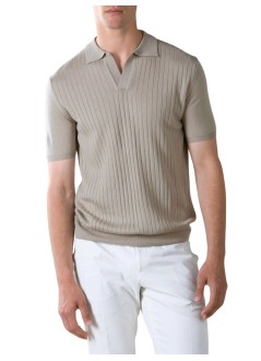aurélien polo hombre buttonless polo shortsleeve rib - 0802001005 greige