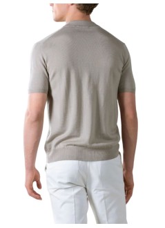 aurélien polo hombre buttonless polo shortsleeve rib - 0802001005 greige