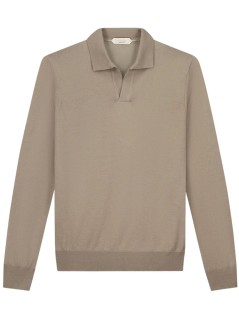 aurélien punto hombre buttonless polo longsleeve - 0802001003 taupe