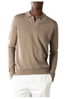 aurélien punto hombre buttonless polo longsleeve - 0802001003 taupe