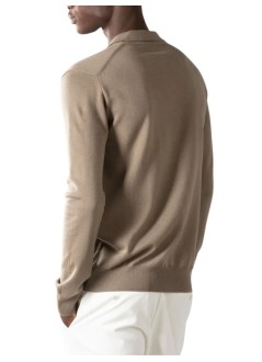 aurélien punto hombre buttonless polo longsleeve - 0802001003 taupe