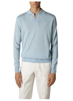 aurélien punto hombre buttonless polo longsleeve - 0802001003 light blue