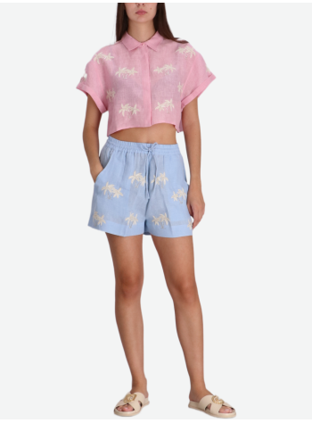 benaras by citrus short pant womanthreads palm mini shorts - be 24830 lt blue 2