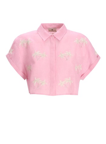 benaras by citrus shirt womanbondi palm short shirt - be 24673 lt pink