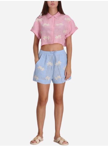 benaras by citrus shirt womanbondi palm short shirt - be 24673 lt pink 2