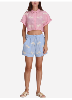 benaras by citrus shirt womanbondi palm short shirt - be 24673 lt pink