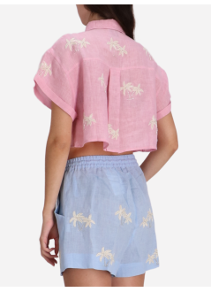 benaras by citrus shirt womanbondi palm short shirt - be 24673 lt pink