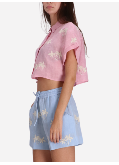 benaras by citrus shirt womanbondi palm short shirt - be 24673 lt pink